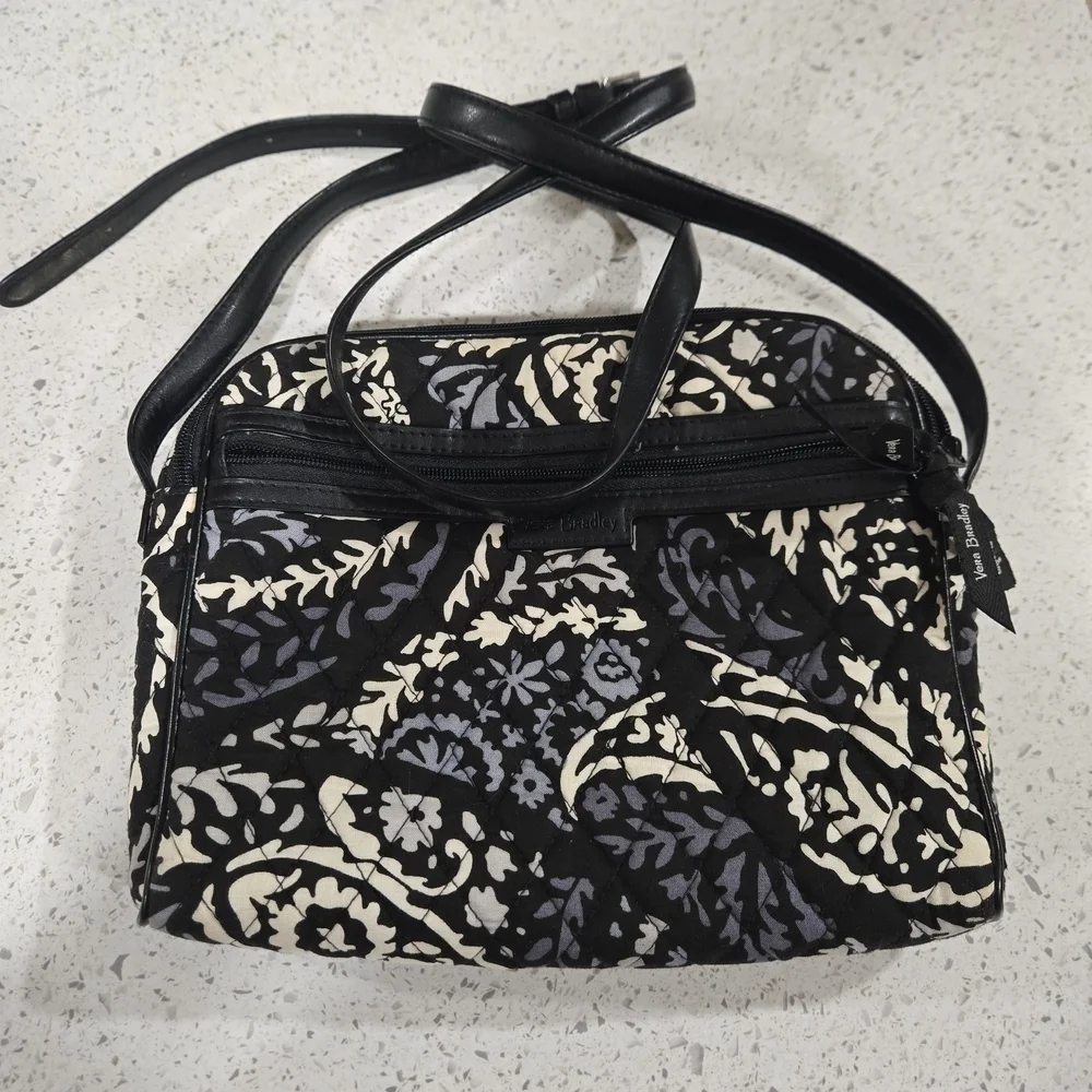 Vera Bradley Elegant Black and Cream Crossbody Bag
